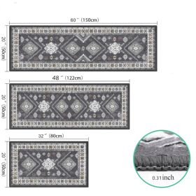 Boho Kitchen Rug Sets 3 Piece With Runner Non Slip Kitchen Rugs And Mats Washable Kitchen Mats For Floor Thick Kitchen Floor Mat Carpet Runner Ru (Option: 1)