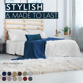 Full Size Sheets Set - Bedding Sheets & Pillowcases w/ 16 inch Deep Pockets - Fade Resistant & Machine Washable - 4 Piece 1800 Series Full Bed Sh (Color: White, Piece Type: 4 Piece 1800 Series Full Bed)